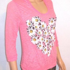 Deb Hot Neon Pink Stretch See-Through Blouse Hoodi